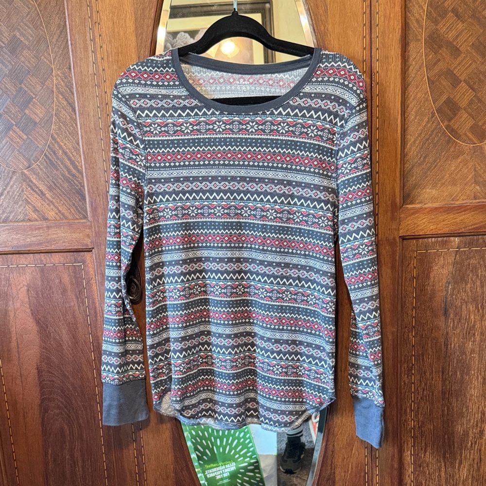 Old Navy Pink & Gray Thermal Long Sleeve